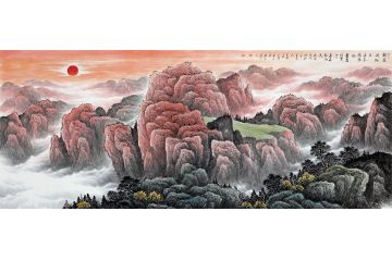 薛大庸最新国画《张协《杂诗十首其四·朝霞迎白日》》