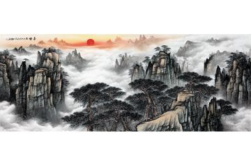 黄山国画 王宁新品创作六尺横幅作品《春晖》