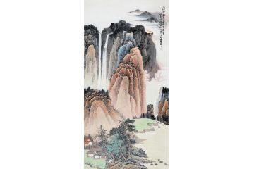 美协画家余静山水画《江山澄气象 谷底有清音》