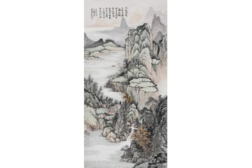 实力派画家余静山水画作品《不知源远近 惟见暮山横》