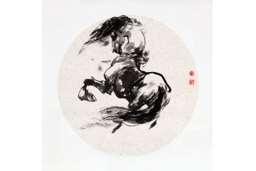 骏马图 陈云鹏国画马作品《穷款》