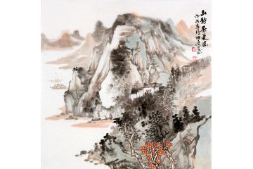 餐厅装饰画 徐坤连新品山水画《山静景更幽》