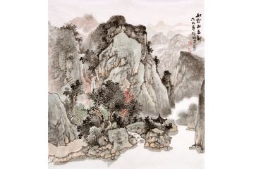 徐坤连新品力作写意山水画作品《雨后山色新》