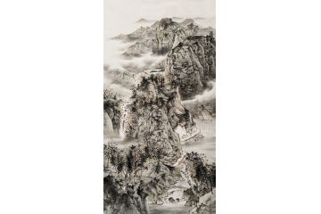 大胡子画家徐坤连最新小品画《源远流长》