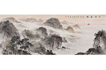美协画家赵洪霞气势磅礴国画《山河浩瀚》