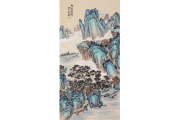 墙壁装饰画 易水老师新品仿古画《峰峦积翠》