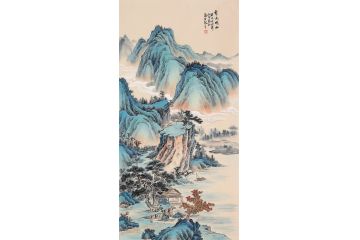 室内仿古挂画 易水四尺竖幅作品《秀水明山》