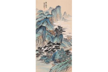 走廊装饰画 易水新品仿古山水画《钟云毓秀》