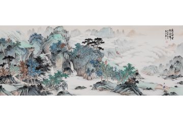 仿古画装饰 易水最新力作国画《溪山烟云镇青峰》