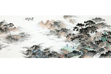 仿古装饰必选 易水新品创作国画《云深不知处》