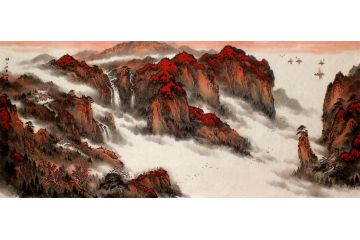 鸿景万里 魏宏声最新山水画作品《湖上秋来似画》
