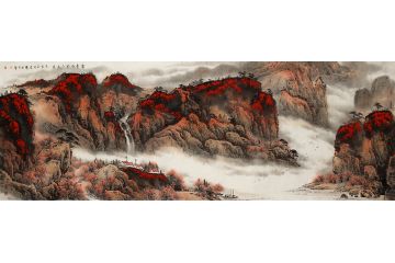秋天盛景图 魏宏声新品山水画《霜叶红于二月花》