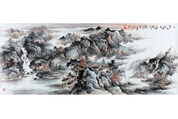 高吉良新品力作国画《东风何时至 已绿湖上山》