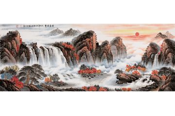 左右逢源事业顺 薛波新品聚宝盆风水画《清泉滴翠》