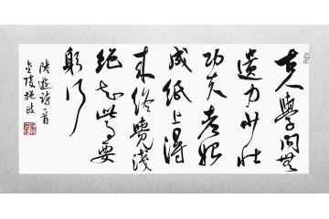 书房书法 施政书法作品《陆游诗一首》