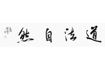 茶室挂画 施政行书书法《道法自然》