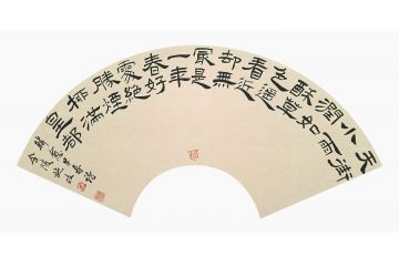 施政扇面书法《早春呈水部张十八员外（其一）》