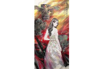 中美协会员齐声怡美女图《文明之光》