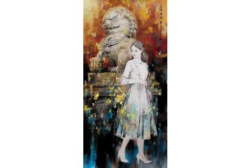 中美协会员齐声怡人物画作品《王者遗韻》