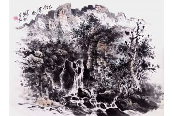 高吉良最新创作小尺寸国画作品《太行深处》