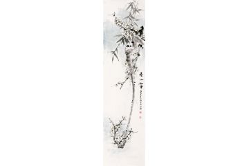 丁珂老师最新四尺竖幅写意梅花图作品《素心如雪》