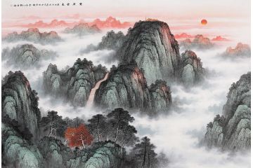 五岳泰山图 王宁最新力作国画泰山新品《紫气东来》