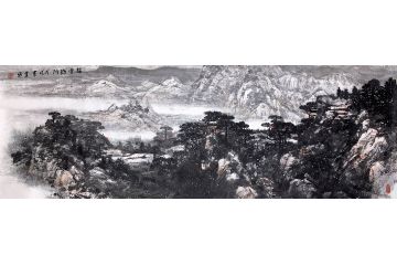 雪景山水画 王建军新品力作国画《瑞雪临门》