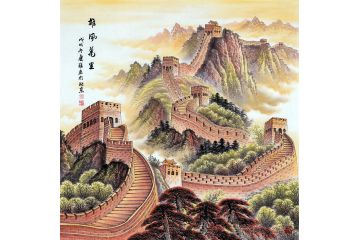 曾庆淮最新力作斗方国画长城作品《雄风万里》