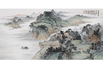 客厅写意国画 余静新品真迹山水画《丰草茸茸》