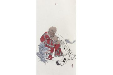 中美协会员张琪经典佛教画《十八罗汉图》