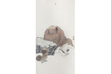 中美协会员张琪经典佛教画《十八罗汉图》