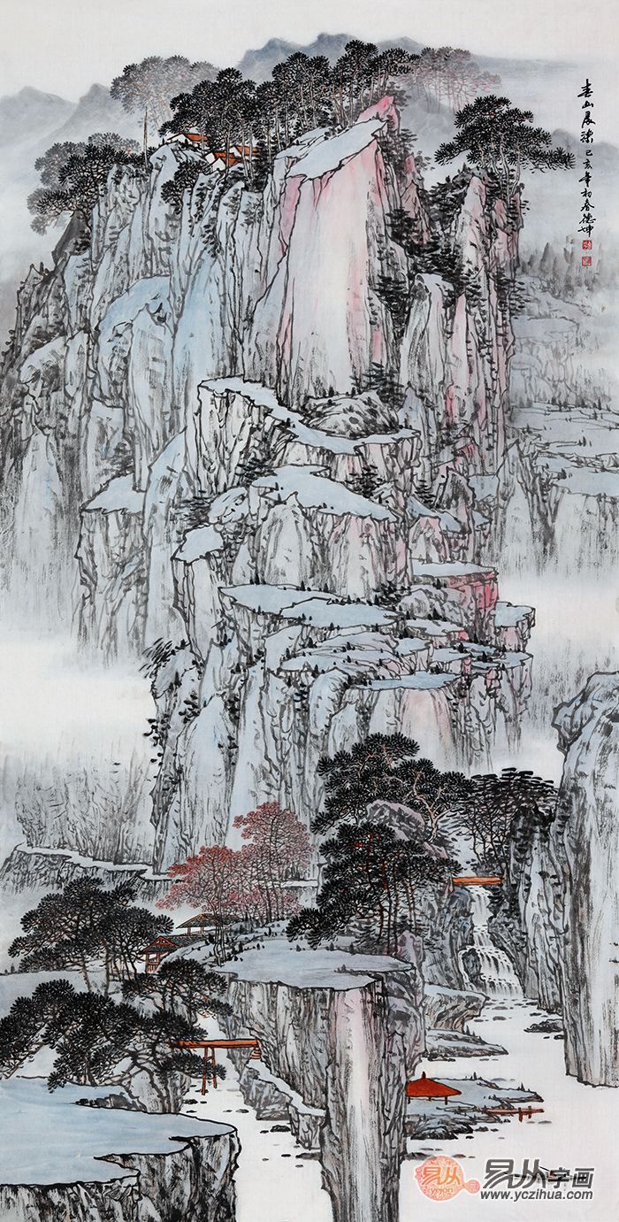 林德坤的《春山晨染》作为玄关墙面装饰画怎么样