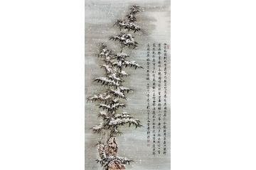 国画竹子 李传波新品雪竹《送夏侯校书归华阴别墅》