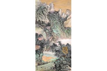 室内装饰画 中美协画家余静新品《吉祥天境 富水闲居》