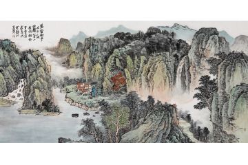 美协画家余静老师诗意国画《山中一夜雨》
