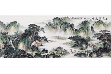 张利最新创作国画仿古山水精品《春色满乾坤》