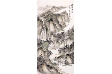 室内墙壁挂画 张利新品竖条幅国画《源远流长》