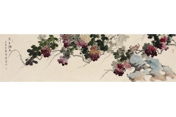 许芬新品国画葡萄图《紫玉飘香》·