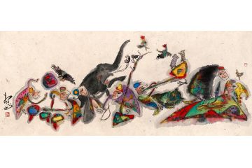 扬笛新品力作国画人物画作品《怒放丝路3》