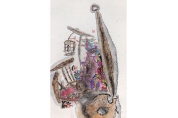 精品收藏 扬笛老师水墨人物画《爱1》