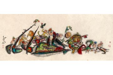 扬笛精心之作人物国画作品《怒放丝路4》