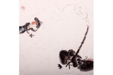 扬笛老师新品创作水墨人物画《情1》