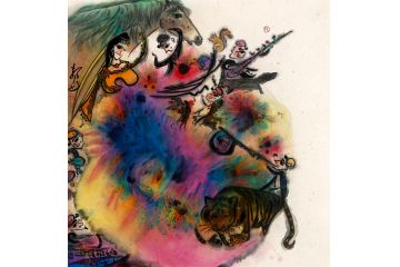 斗方人物画 扬笛新品《怒放丝路10》