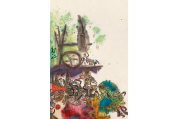 扬笛老师新品小尺寸水墨人物画《怒放5》