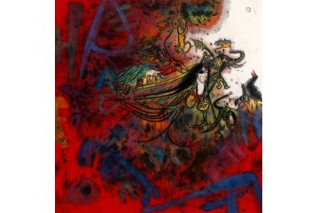 字画收藏 扬笛新品斗方人物画《怒放丝路14》