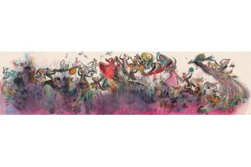 新疆美术家协会会员扬笛新品水墨人物画《怒放丝路》
