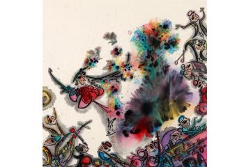 送朋友 扬笛斗方人物画《怒放丝路23》