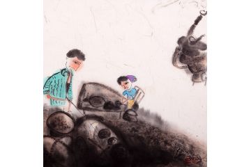 扬笛新作国画人物画新品《味道6》