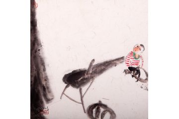 扬笛老师最新力作斗方人物画作品《艺2》