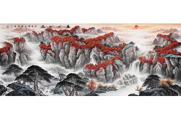 宋唐最新力作鸿运山水前程锦绣图《万山红遍》